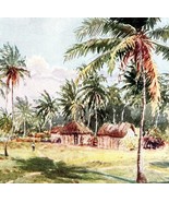 Native Village 1913 Panama Canal History Watercolor Art Print EJ Read DWEE1 - $54.69 CAD