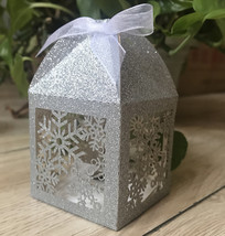 100pcs Glitter Silver Snowflake Laser Cut Wedding Gift Boxes,Favor Boxes - $48.00