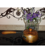 VTG Stockli Netstal SWISS Hammered Copper Sauce Pot w/Lid &amp; Wood/Iron Ha... - €65,14 EUR
