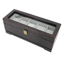 Bombay crocodile leather Cufflink Case  watch box Men&#39;s Jewelry Box coff... - £63.94 GBP