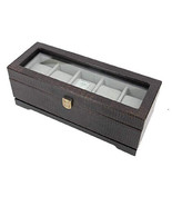 Bombay crocodile leather Cufflink Case  watch box Men&#39;s Jewelry Box coff... - £63.75 GBP