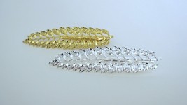 Shiny gold or silver metal leaf alligator hair clip for fine thin hair - $6.95