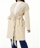 Badgley Mischka Eyelash Fringe Coatigan Coat 1X - $199.00
