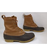 Vintage LL Bean Duck Boots Tan Brown Leather Rubber Waterproof Women&#39;s S... - £31.13 GBP