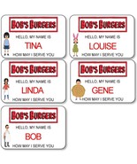 BOB&#39;S BURGERS BOB TINA LINDA GENE LOUISE NAME BADGES PIN BACKS HALLOWEEN... - €47,31 EUR