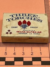 Matchbook Cover Three Torches Damp Proof  Trans / Match Inc Kenner,LA gm... - $232.38 MXN