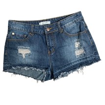 Adam Levine Mid Rise Distressed Shorts 28 Med Wash Cut Off Button Zip 5 ... - $18.50