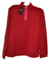 Boss Hugo Boss Men&#39;s Burgundy  Half Zip Cotton Sweater Shirt Size 2XL - £101.97 GBP