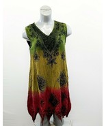 Shiva Fashions Women&#39;s Boho Sleeveless Dress One Size V Neck Multicolored   - $10.88