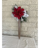 Christmas Cemetery Cross: Poinsettia grave flowers, Christmas Grave Decor - $477.63 MXN