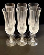 Cristal D’Arques Longchamp Set Of 6 Genuine Lead Crystal Wine Glasses 8&quot;... - £27.05 GBP