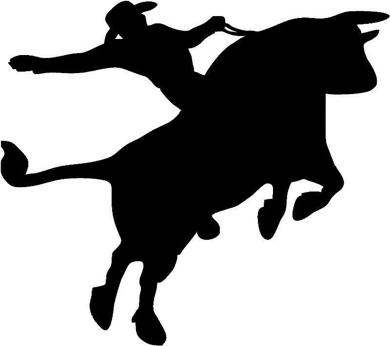 2x Bull rider Vinyl Decal Sticker Different colors & size for Cars/Bikes/Windows
