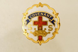 Vintage Estate Costume Jewelry Service Pin Covenant Sunday School Attend... - $12.86