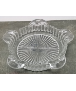 Art Deco Ashtray Sunburst Glass Ribbed 1940s - $18.95