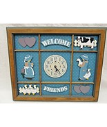 Vintage Elgin Wall Clock Country Goose Welcome Friends Hanging Wood Cow ... - £28.33 GBP