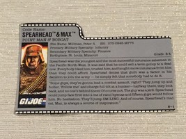 1988 Spearhead &amp; Max Point Man &amp; Bobcat GI Joe File Card Vintage Action Figure B - £7.88 GBP