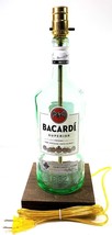 Large 1.75L Bacardi Rum Liquor Bar Bottle Lounge TABLE LAMP Light w/ Woo... - $55.57