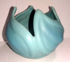 VAN BRIGGLE Pottery Lotus Tulip Vase Signed 6.5 inches Wide 5 inches Tall - £29.34 GBP