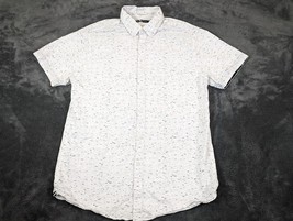 Denim &amp; Flower Ricky Singh Button Up white slim shirt static design Size Small - £10.98 GBP