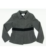 Old Navy Gray Button-Up Wool Blend Collared Lined Womens Grey Peacoat Si... - £6.59 GBP