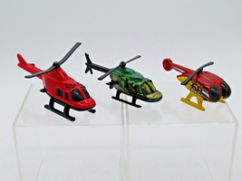 3 Hot Wheels Helicopters Chopper Copters Fire Patrol News Channel Loose Lot - £9.91 GBP