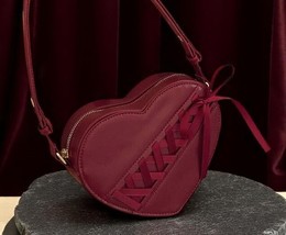 Red Heart Crossbody Purse – Ribbon Bow Gothic Lolita Shoulder Bag Gift - $35.27 CAD