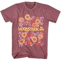 Woodstock Hippie Flowers Men&#39;s T Shirt Rock Live Festival Floral Pattern - £23.20 GBP+