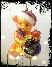 NEW! Authentic Christopher Radko Cute TEDDY BEAR BABY Handcrafted Glass Ornament - £87.92 GBP