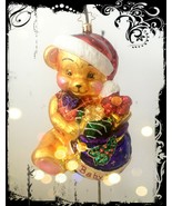NEW! Authentic Christopher Radko Cute TEDDY BEAR BABY Handcrafted Glass ... - $151.73 CAD