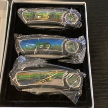 Set of 3 Green Farm Tractor Theme Folding Pocket Knives New - $14.85