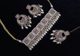 Kundan Wear High Quality Muslim Punjabi Bridal Earrings Jewelry Necklace... - $49.31
