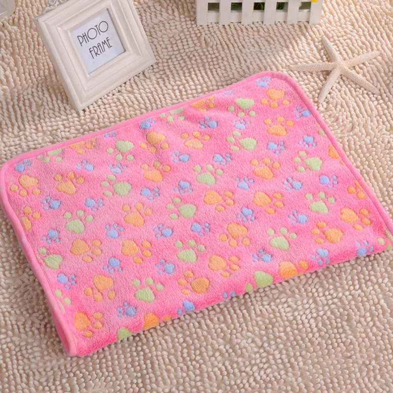 Cute Warm Pet Bed Mat Cover Towel Handcrafted Cat Dog Fleece Soft Blanket (Rose) - £11.13 GBP