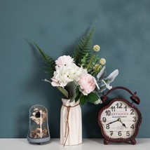 Artificial Peony, Hydrangea, Silver Leaf Chrysanthemum Bouquet Arrangement - £12.52 GBP