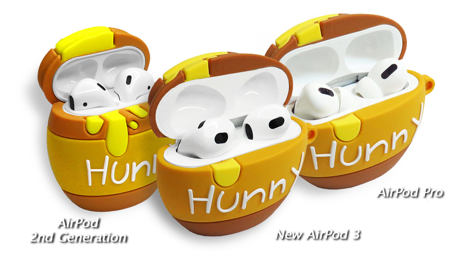 Fun 3D Cartoon Winnie Bear's Honey Pot AirPod Silicone Case (for 2, 3 & Pro)