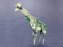 GIRAFFE Money Origami Art Dollar Bill Animal Cash Sculptors Bank Note Ha... - £23.73 GBP