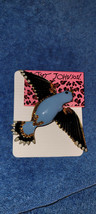 New Betsey Johnson Brooch Lapel Pin Bird Blue Black Spring Summer Collectible - £11.84 GBP