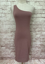 Luvalot Womens One Shoulder Mini Dress Bodycon Mauve Pink Stretch US Siz... - $23.20