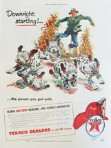 1955 Texaco Gasoline Dalmatian puppies scarecrow full page magazine ad - $14.99