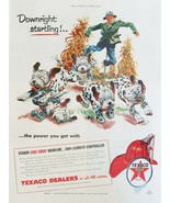 1955 Texaco Gasoline Dalmatian puppies scarecrow full page magazine ad - $14.99