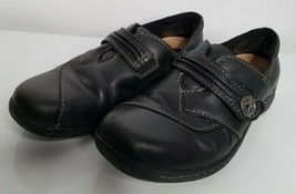 EARTH Womens Savin Black Leather Comfort Shoes Slip On Loafers 9 B - $24.99