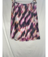 Worthington Skirt size 14Pink Purple Black Pleated Sheer Chevron Knee Mo... - $206.19 MXN