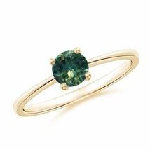 ANGARA Reverse Tapered Shank Teal Montana Sapphire Solitaire Ring - £499.16 GBP