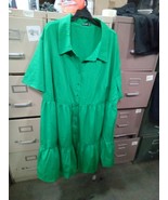 Shein Curve Bright Green Button Down Dress 8xl Stretchy 884 JJ - €15,63 EUR