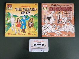 MINT Vintage DISNEY&#39;S 101 Dalmations &amp; Wizard of OZ Read-Along Books &amp; Tape - £25.95 GBP