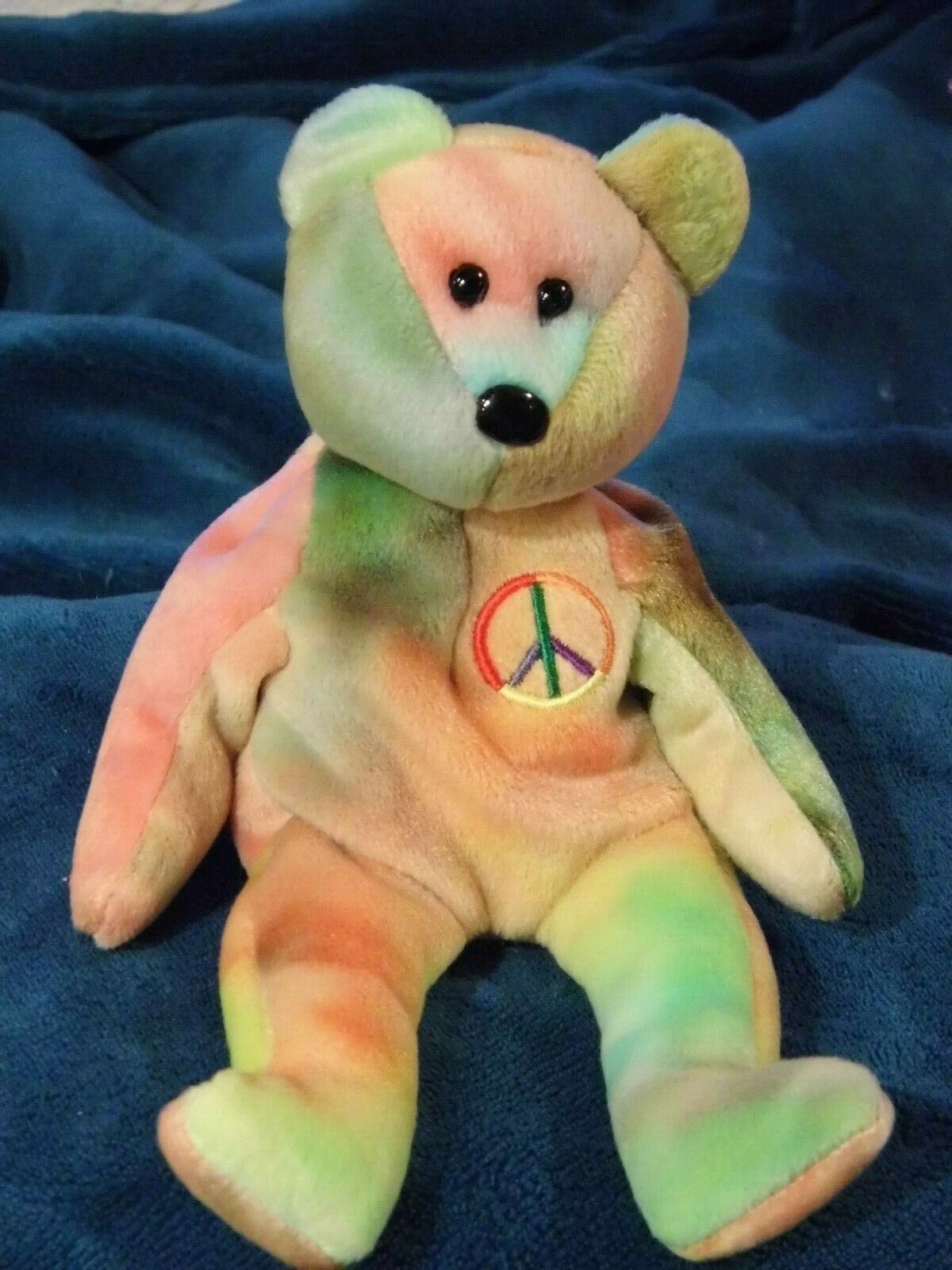 Ty Beanie Baby Peace 115 # Tush, NO Hang Tag, Nicely Mixed Colors #PB293 - $5.39