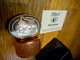 Tito&#39;s Handmade Vodka Liquor 25th Anniversary NEW Metal  Bottle Topper S... - $13.86