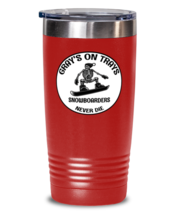 Snowboarding Tumbler. Gray&#39;s on Trays Snowboarders Never Die. Red-T-20oz  - £23.05 GBP