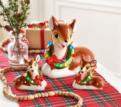 Mr. Christmas Set of 3 Ceramic Vintage Reindeer - £69.52 GBP