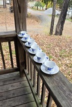 6 Royal Copenhagen Denmark With Blue Flowers Demitasse Tea Cups And Saucers - $75.00