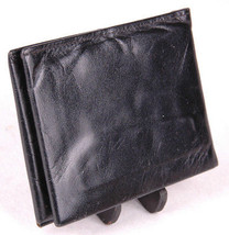 Vtg AMITY Leather Wallet/Billfold-Black-Bifold-4.5 x 3.5&quot; - £19.42 GBP